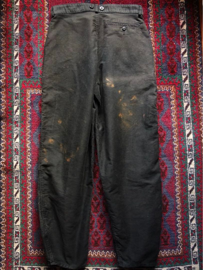 ADOLPHE LAFONT ブラックモールスキンパンツ L フレンチワーク