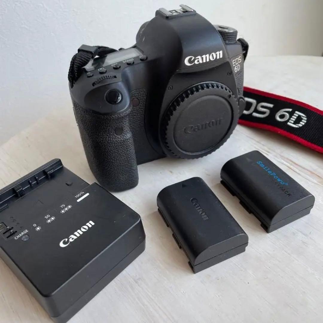 フルサイズ 一眼レフ EOS 6D ボディ + バッテリー x2 + 充電器