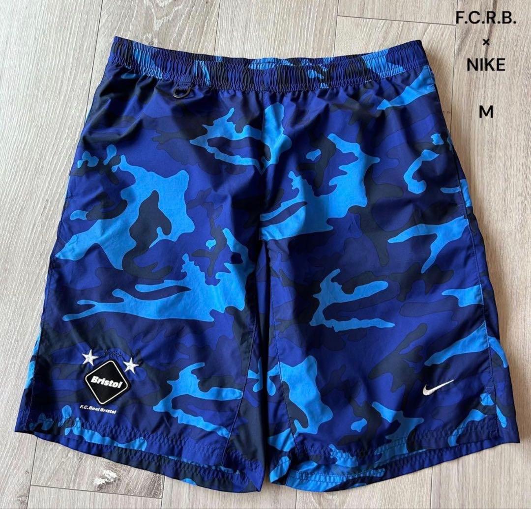 【美品】FCRB×NIKE ナイロン ショートパンツ ハーフパンツ M カモ 青