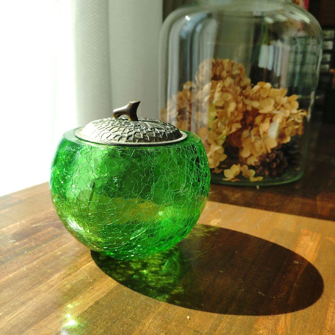 レトロ メロンの型 ガラス瓶 飴屋瓶 菓子瓶 アンティーク ビンテージ