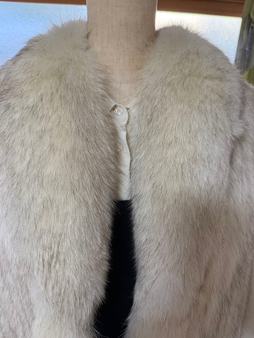 ☆ブルーフォックス☆ハーフコート　毛皮コート ショート丈　13号