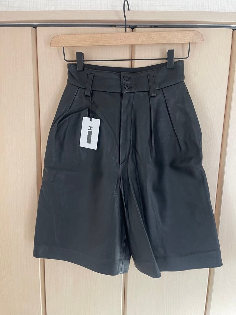 yama様 h beauty&youth レザーワイドショートパンツ ラムレザー
