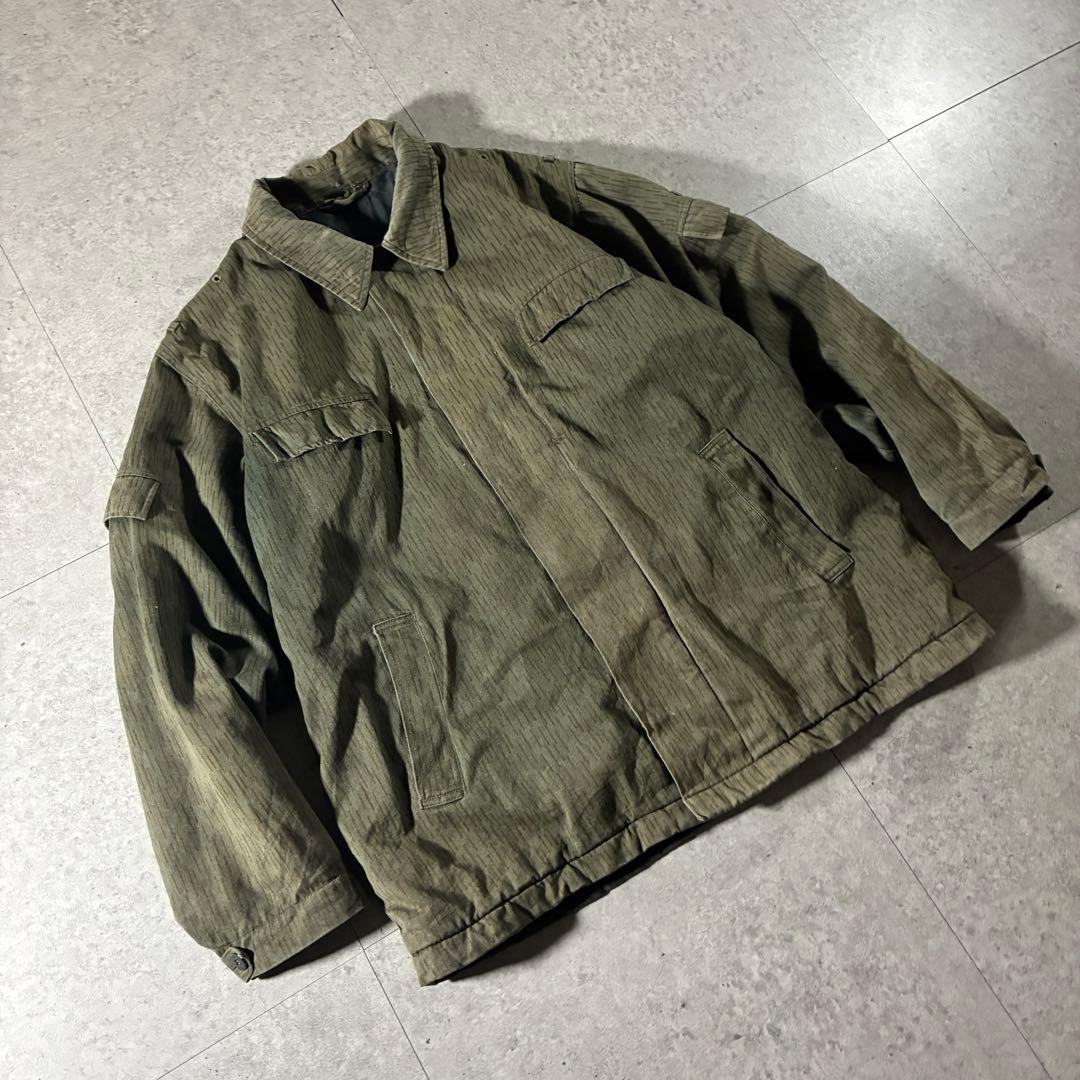 70s-東ドイツ軍実物NVAレインドロップカモミリタリージャケットフェード