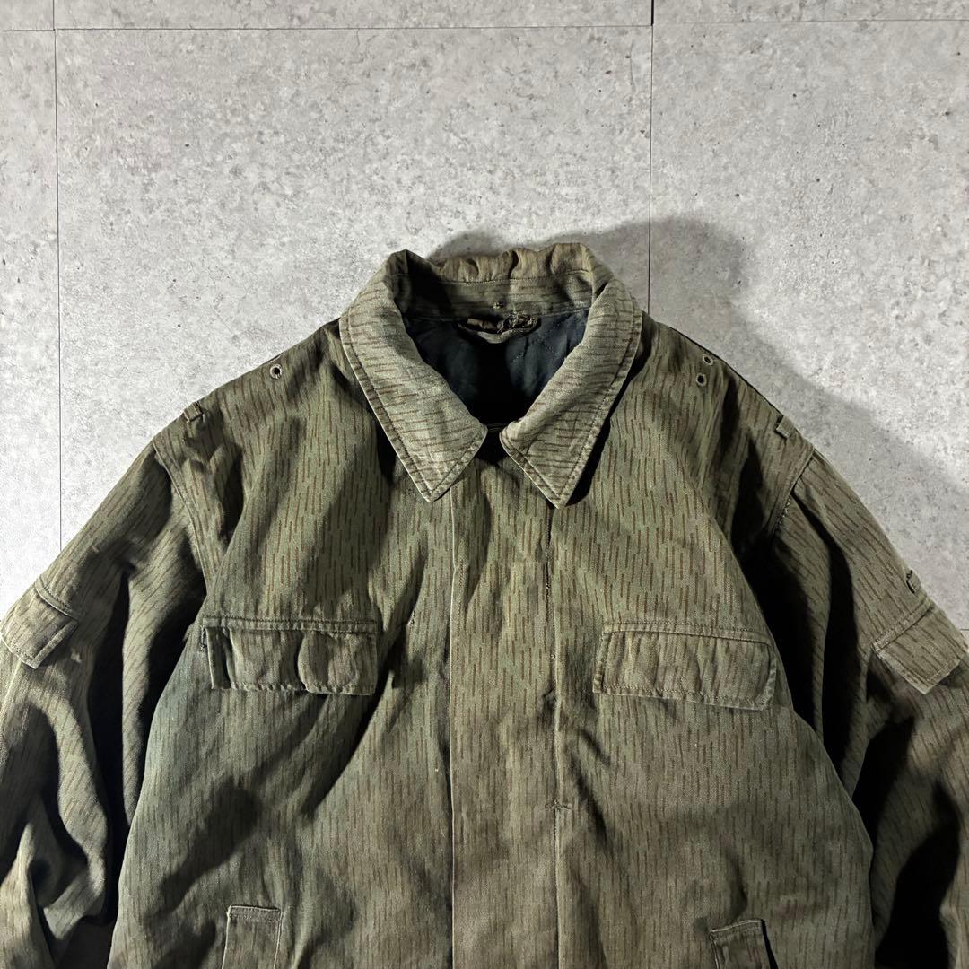 70s-東ドイツ軍実物NVAレインドロップカモミリタリージャケットフェード