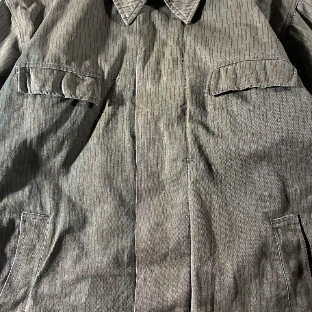 70s-東ドイツ軍実物NVAレインドロップカモミリタリージャケットフェード