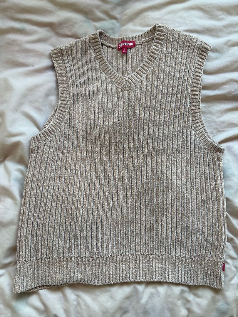 Supreme ベージュ ノースリーブセーター L