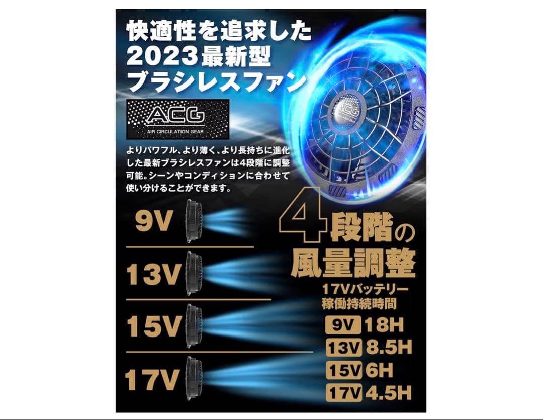 duerfusa 空調 ウェア ファン バッテリー セット ファンウェアベスト付