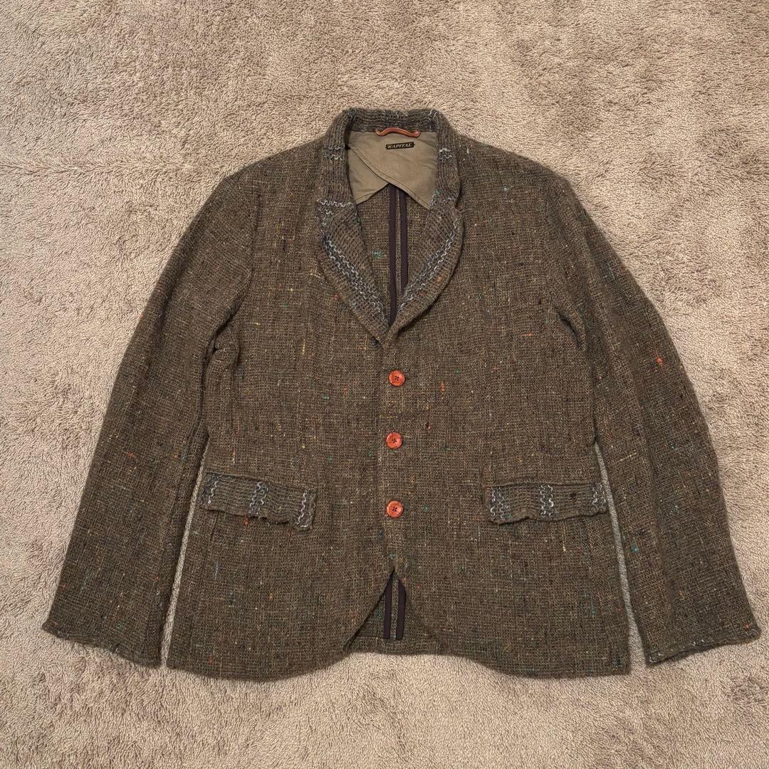 KAPITAL ヴィンテージ加工 ミックスウール ツイード ホーボー ジャケット