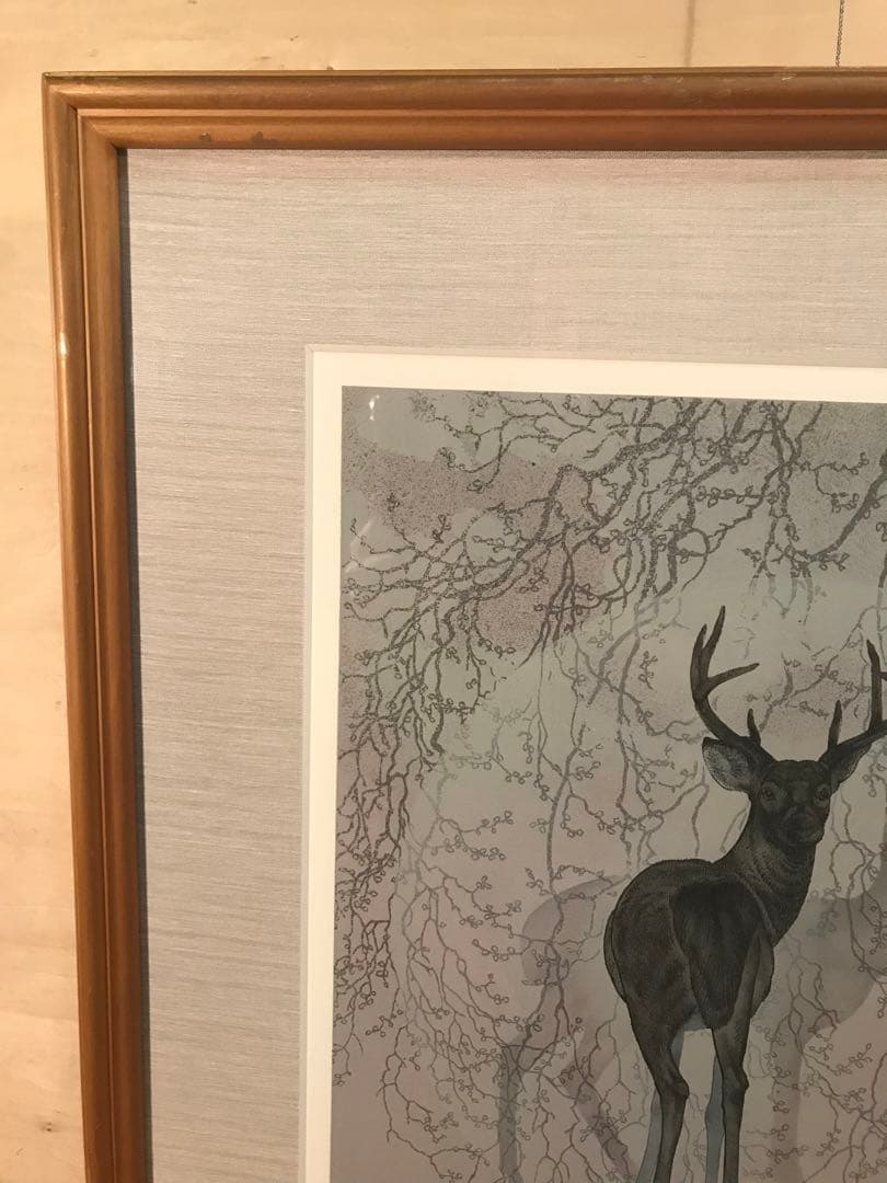 下田義寛「遠い風」リトグラフ　直筆サイン・落款・エディション・作品証明シール有り