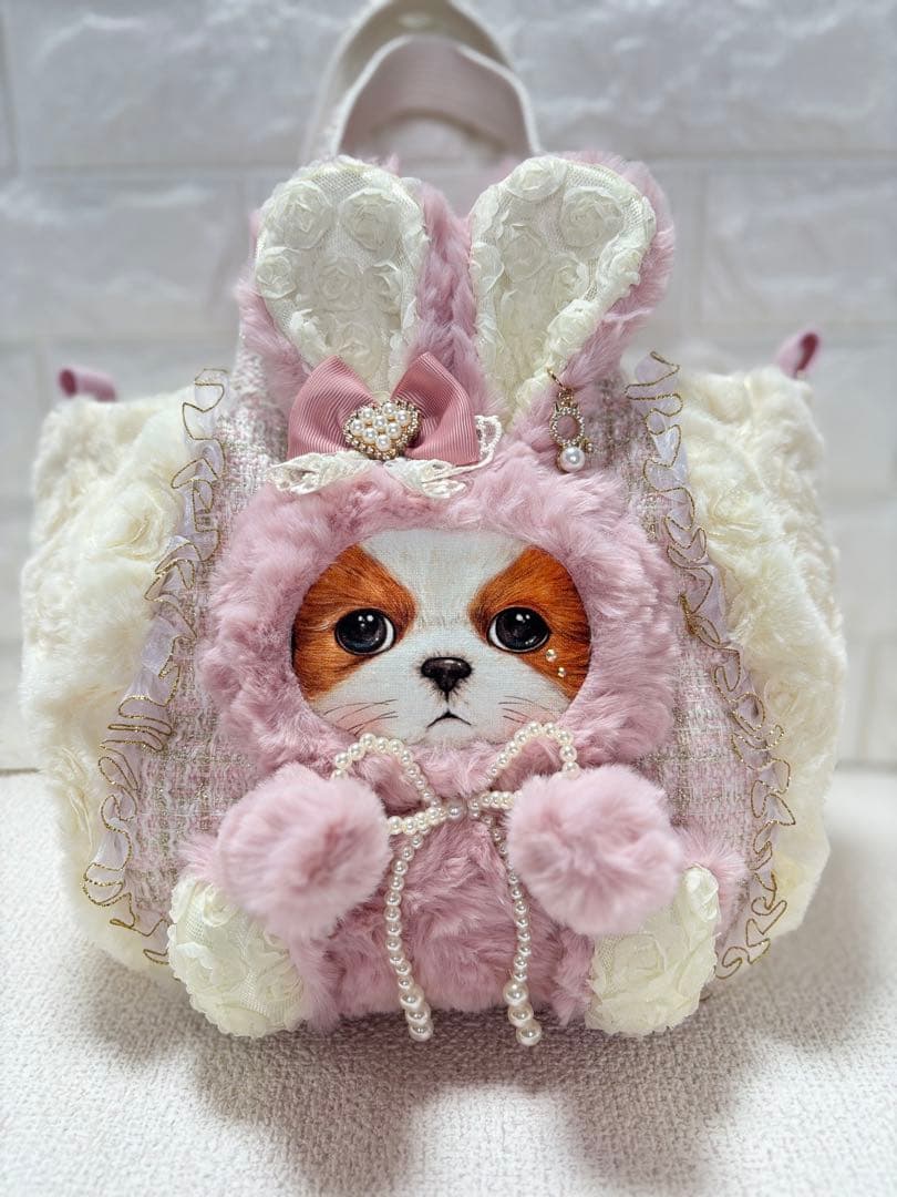 牡*❁様 コヤンイサムチョン　ハンドメイド　ファーバッグ　アンコちゃん　ツイード