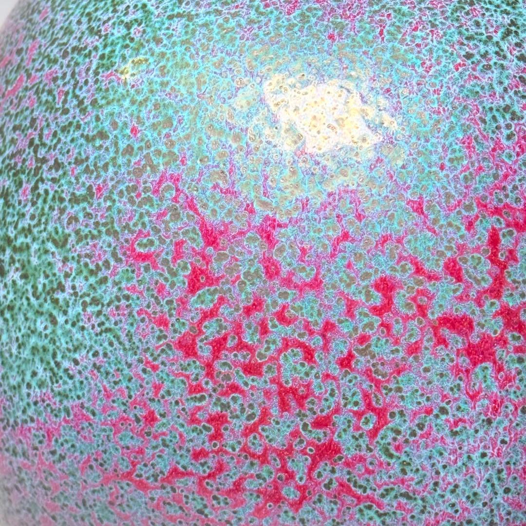 四郎窯　日展作家　四郎作　紫尖紅面取　壺　共箱　高さ23㎝　上位作