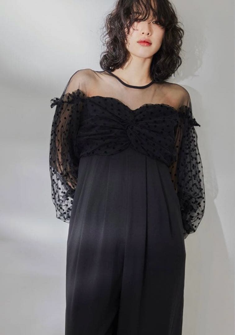 【ANDRESD】flocky dot pants dress