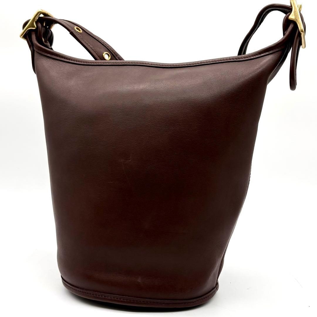 美品✨オールドコーチ ショルダーバッグ バケツ型 レザー ブラウン 9953