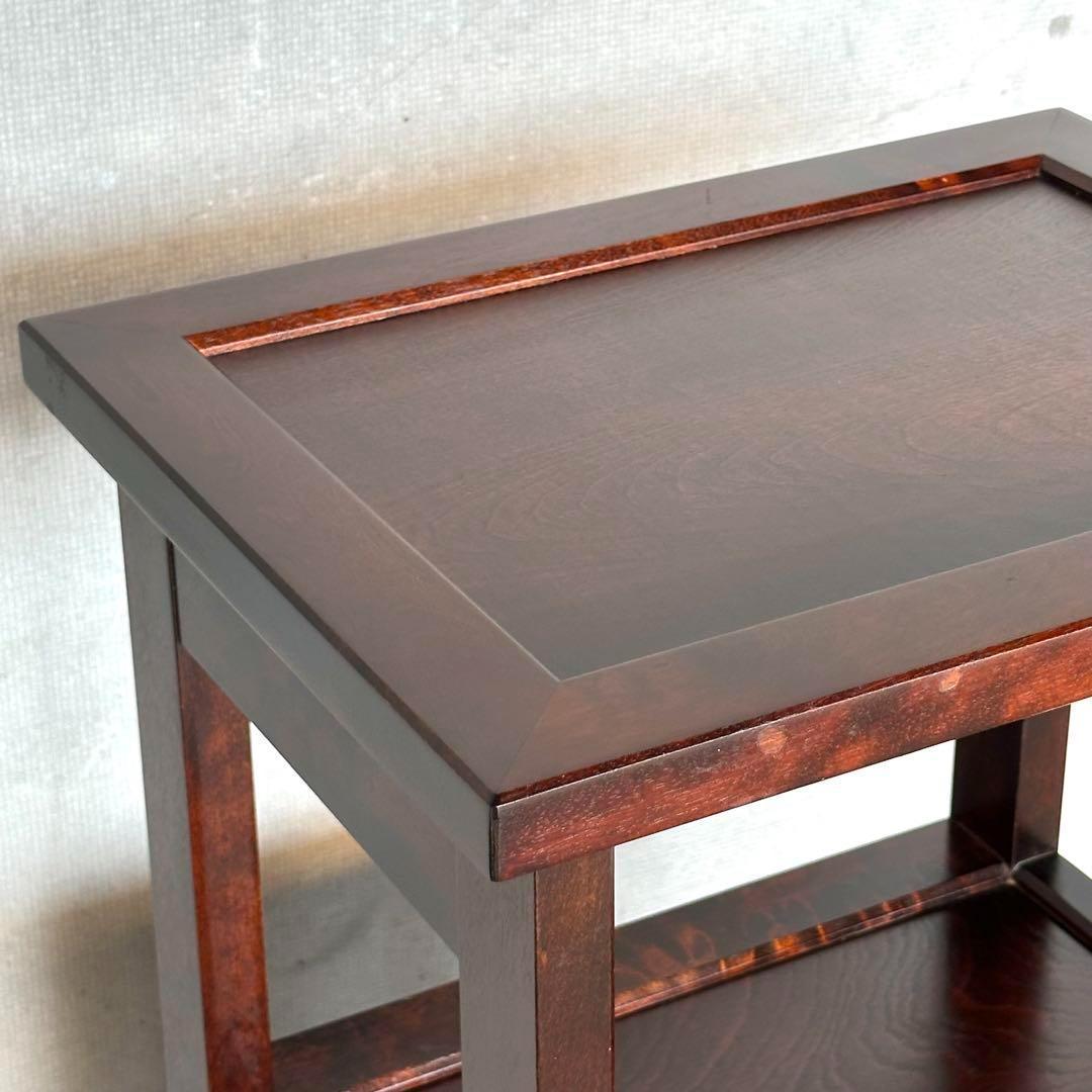 ✿ 昭和レトロ ✿ 北海道民芸家具 カバ無垢材 電話台 サイドチェスト ホクミン