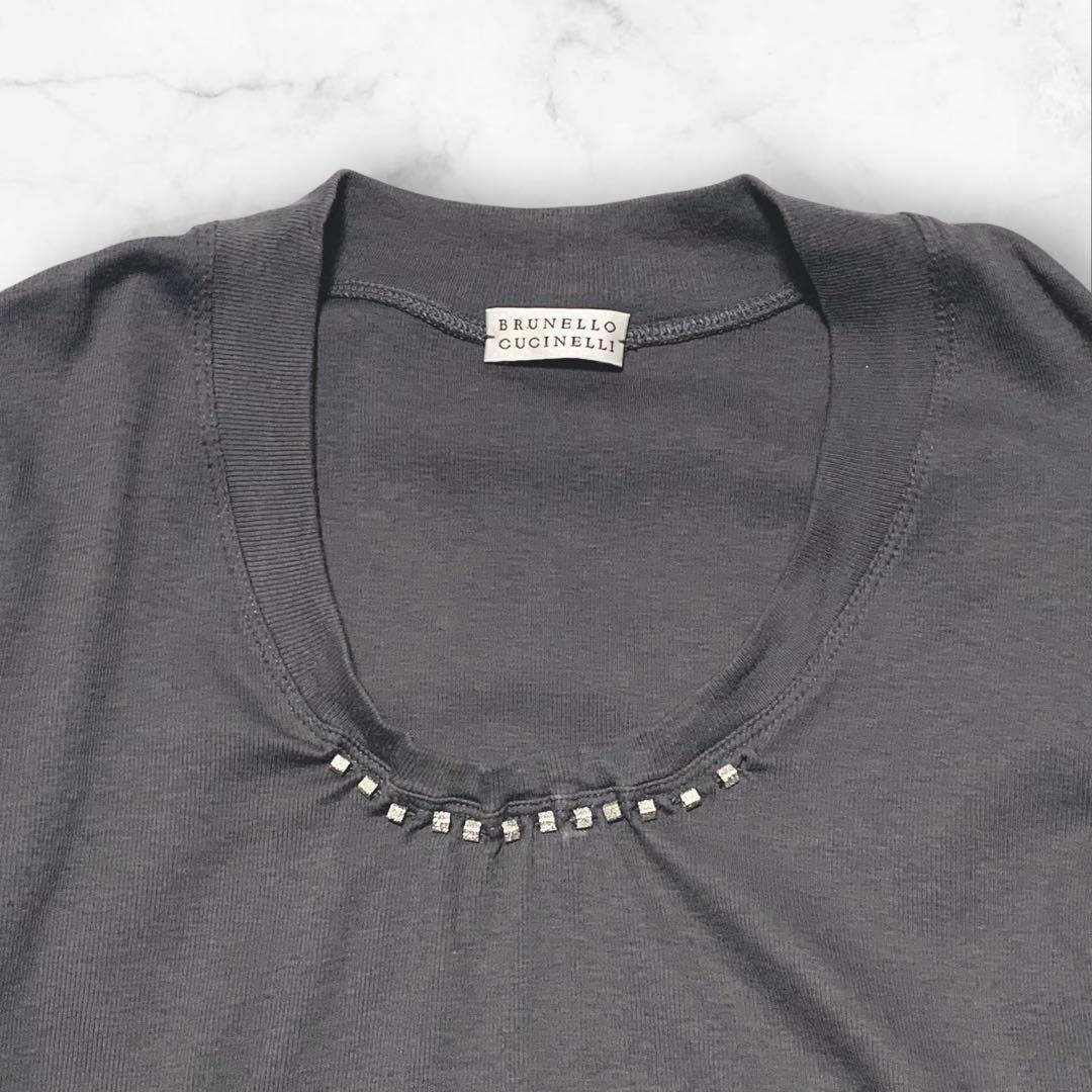 希少✨ブルネロクチネリ カットソー シルバービジュー チャコールグレー