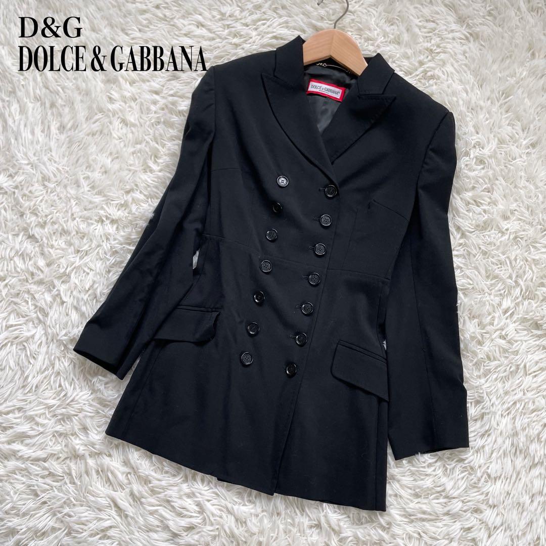 D&G DOLCE&GABBANA ブラックダブルブレスト14ボタンジャケット