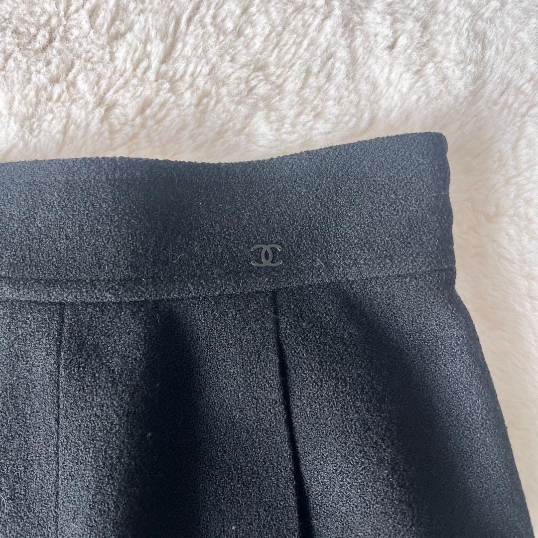 CHANEL シャネル ココマーク 06A ウール スカート 34 ブラック
