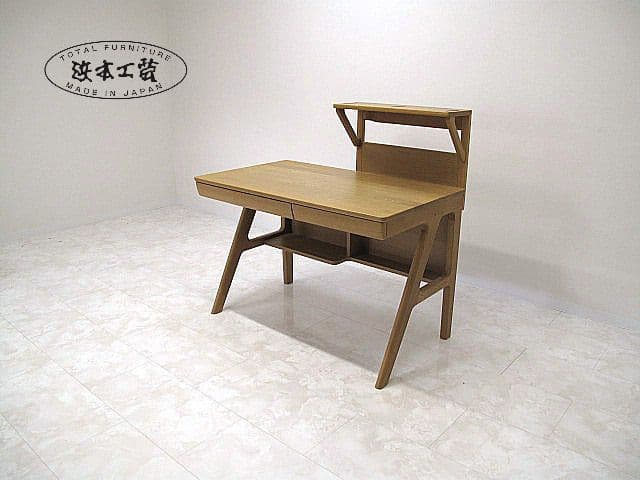 浜本工芸 ナラ材デスク 　　書斎机/PCデスク/ワークデスク/学習机