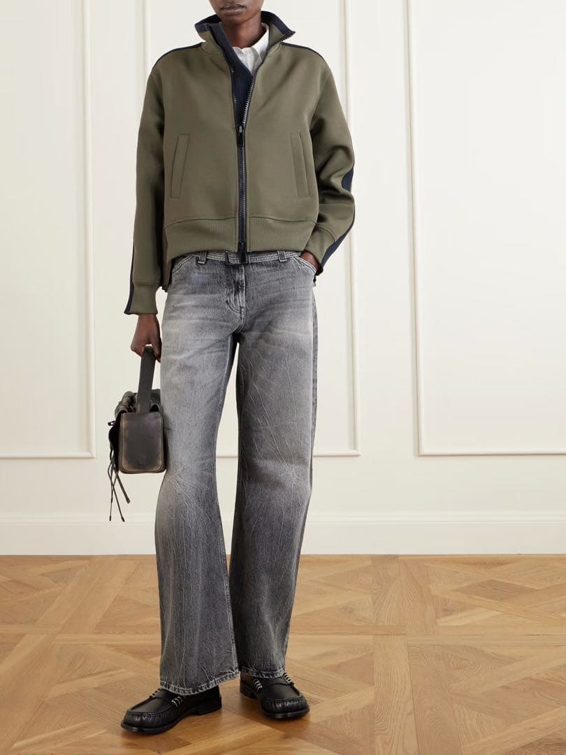 sacai テクニカルジャージーブルゾン プリーツ サイズ3