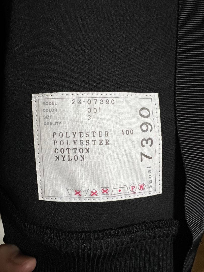 sacai テクニカルジャージーブルゾン プリーツ サイズ3