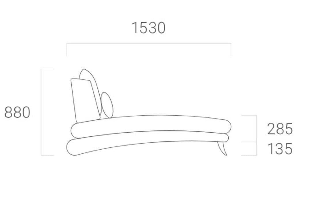 ARMONIA の Bella curva シリーズのカウチ EPUレザー