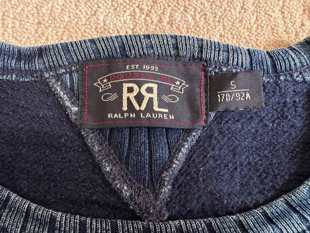 Double RL ラルフローレン　クルーネックスウェット S ダークブルー