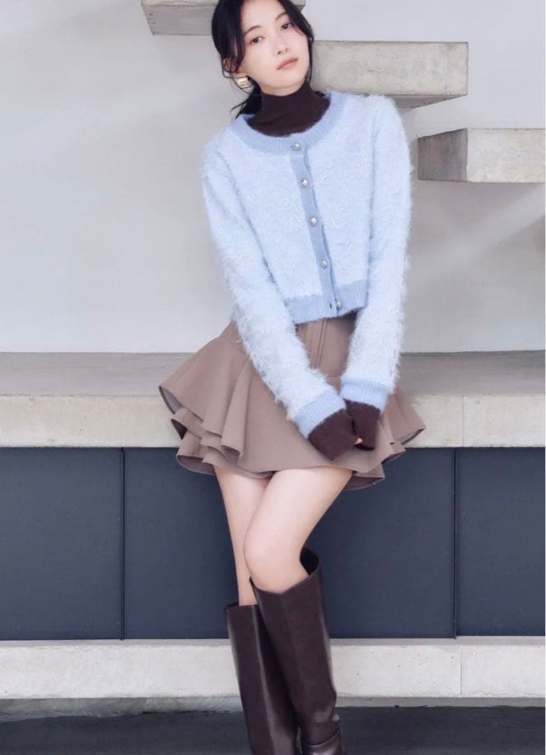 SNIDEL レイヤードフリルミニスカショーパン