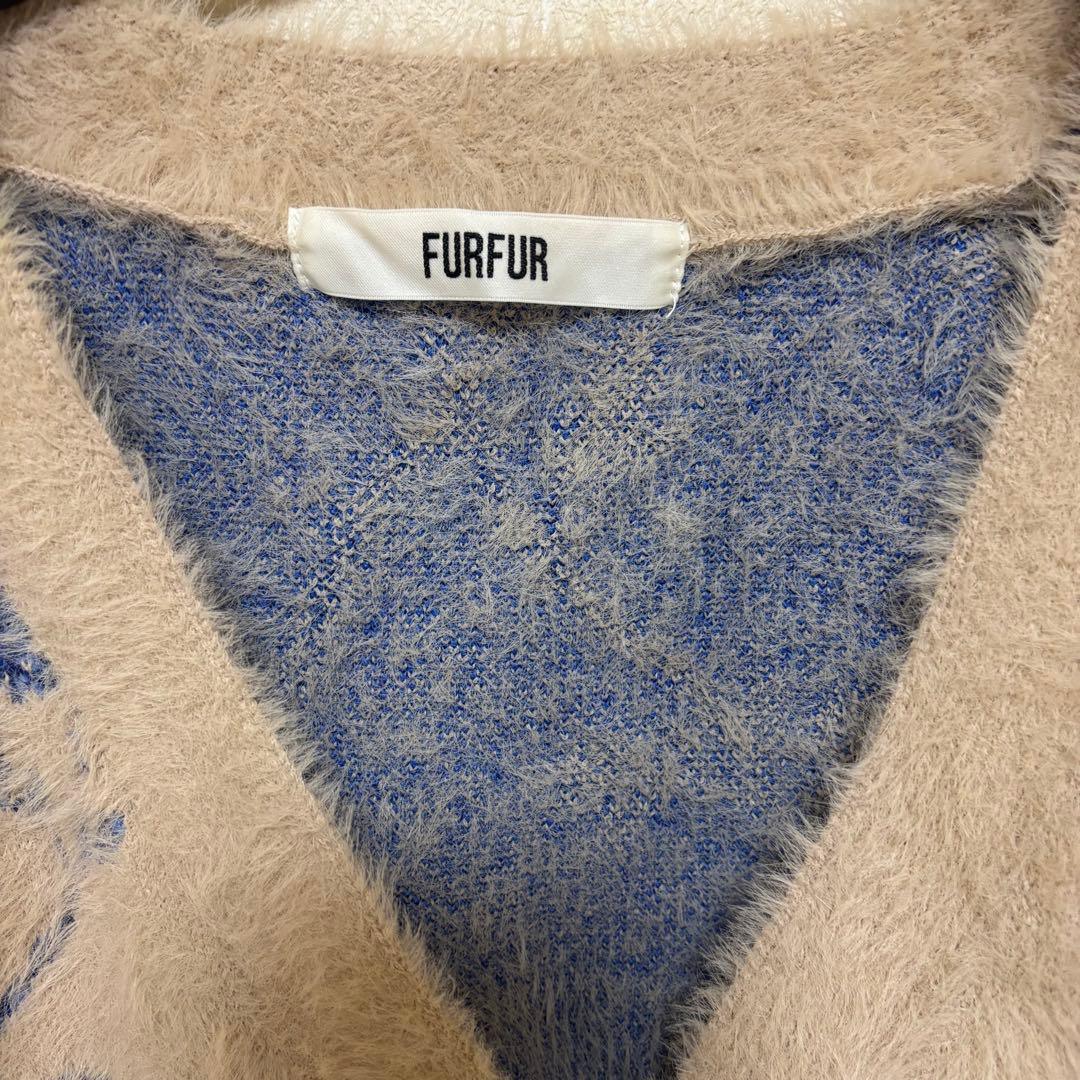furfur ローズジャガード カーディガン