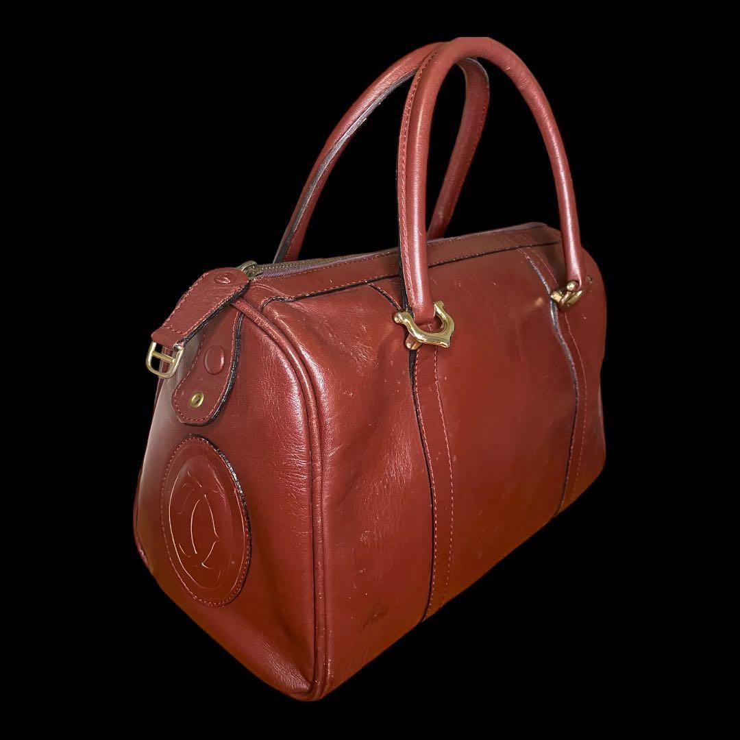 Cartier カルティエ マストライン レザー ミニボストンバッグ ボルドー