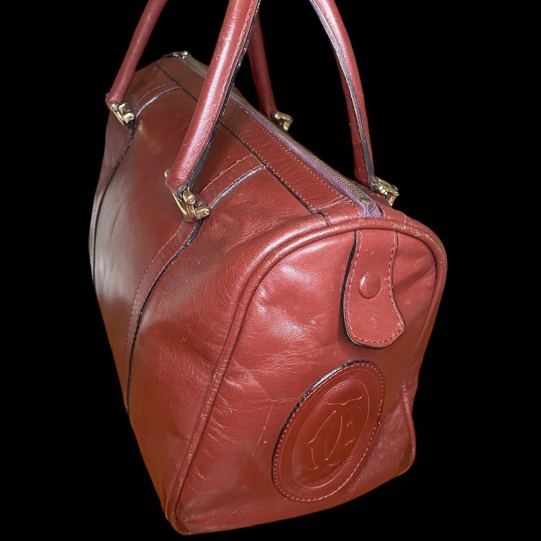 Cartier カルティエ マストライン レザー ミニボストンバッグ ボルドー