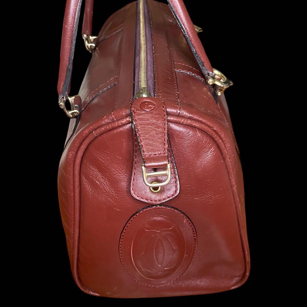 Cartier カルティエ マストライン レザー ミニボストンバッグ ボルドー