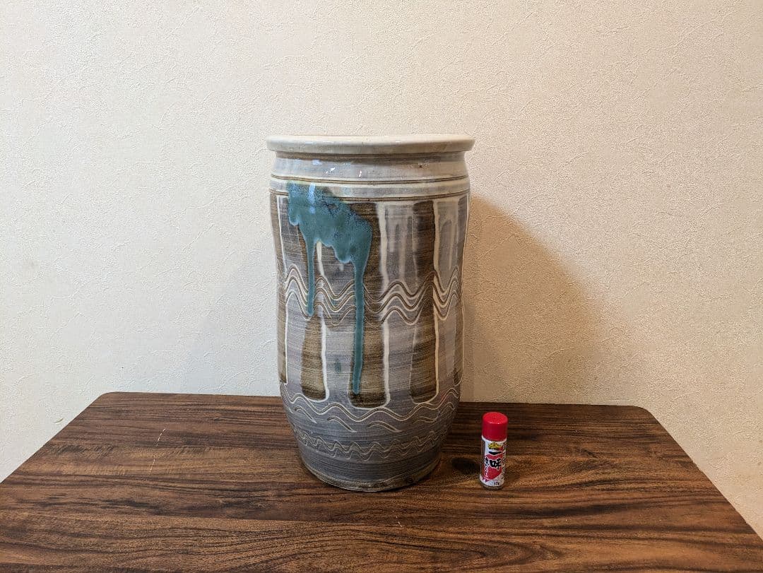 【特大】小石原焼 傘立て　傘立　民藝