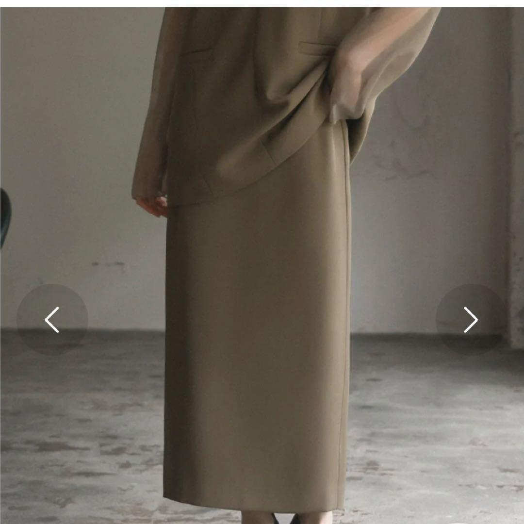 GIRL チュールレイヤードトップ スタイトスカート　セットアップ カーキ L