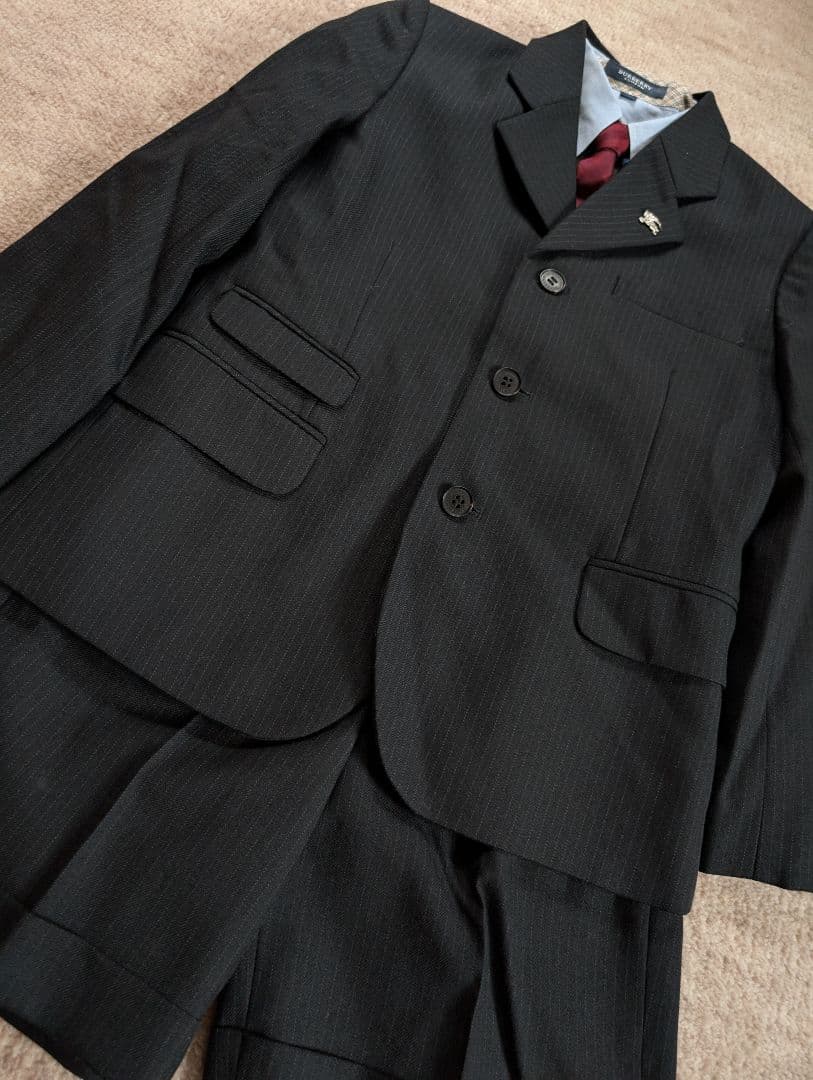 バーバリー　フォーマル　スーツ　ジャケット　ネクタイ　シャツ　パンツ　130cm