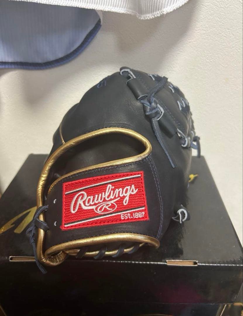 Rawlings 軟式グローブ 黒 金色アクセント