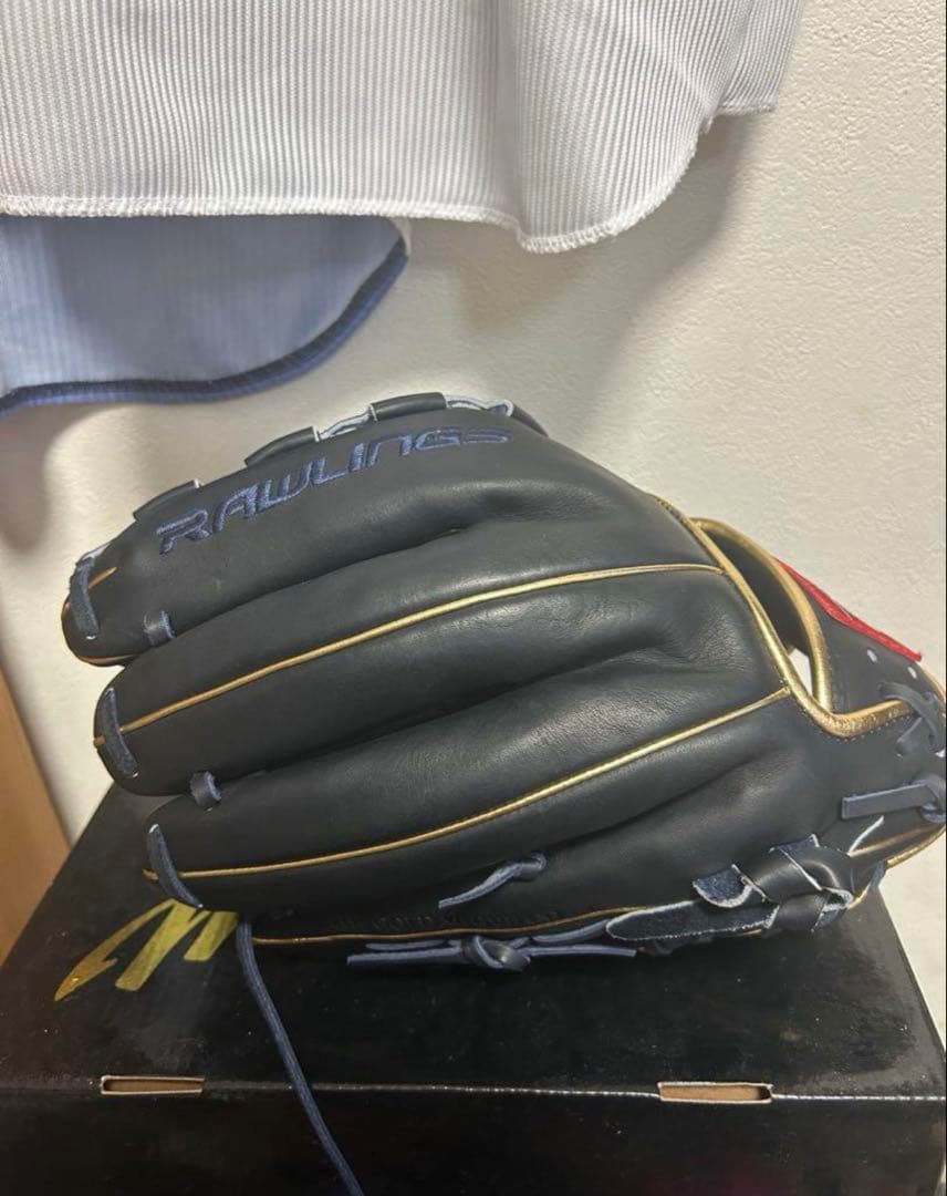 Rawlings 軟式グローブ 黒 金色アクセント