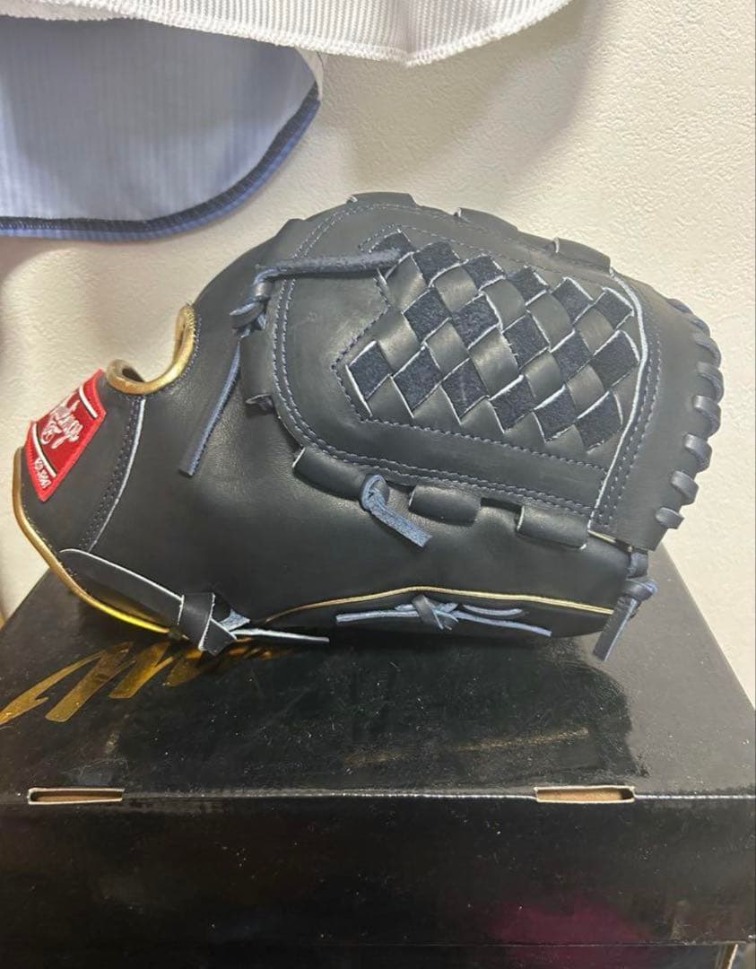 Rawlings 軟式グローブ 黒 金色アクセント
