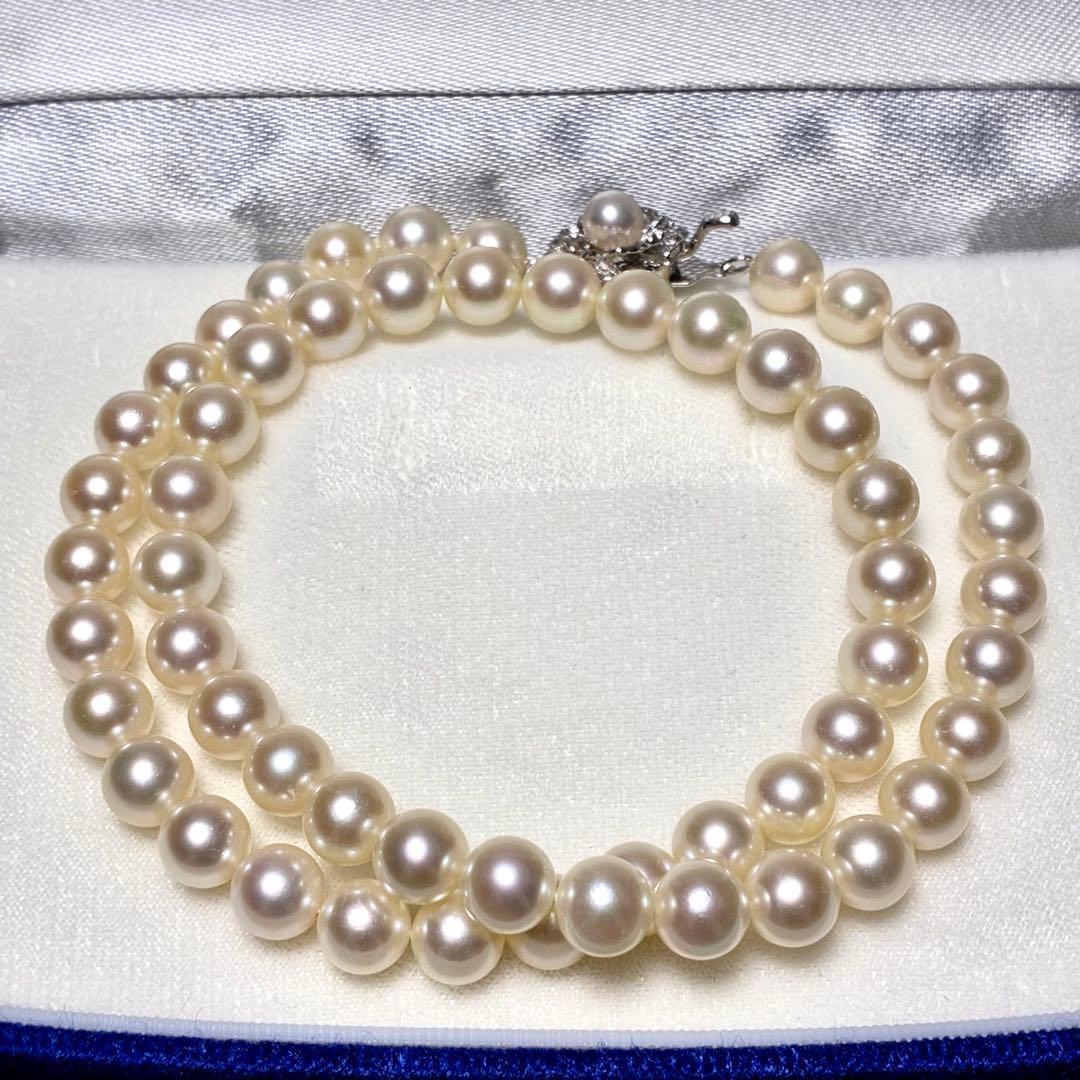 【テリ強　極美品】あこや真珠 ネックレス 7.0-7.5 アコヤ パール 本真珠