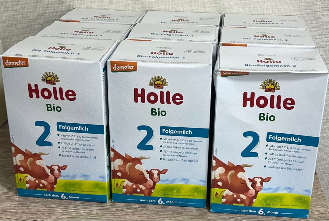 Holle ホレ オーガニック 牛 粉ミルク Step2 600g x 9箱