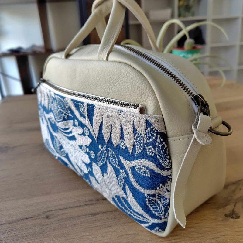 【SALE】ミナペルホネン/carnival カーニバルブルー/ラウンドボストン