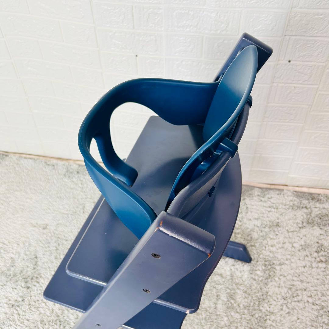 廃盤カラー　ストッケ　トリップトラップ　ダークブルー　ベビーセット付　S/N5