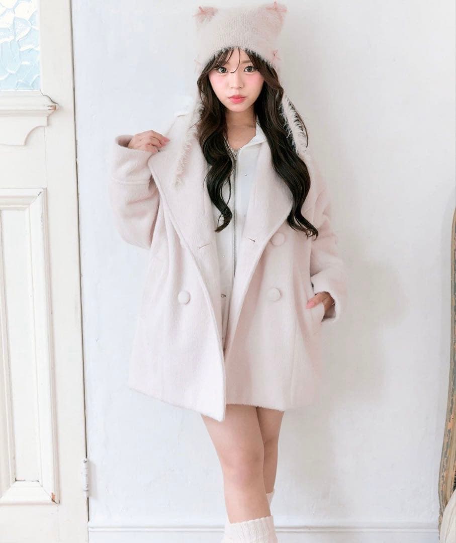 OLIVE des OLIVE シャギーコート ピンク