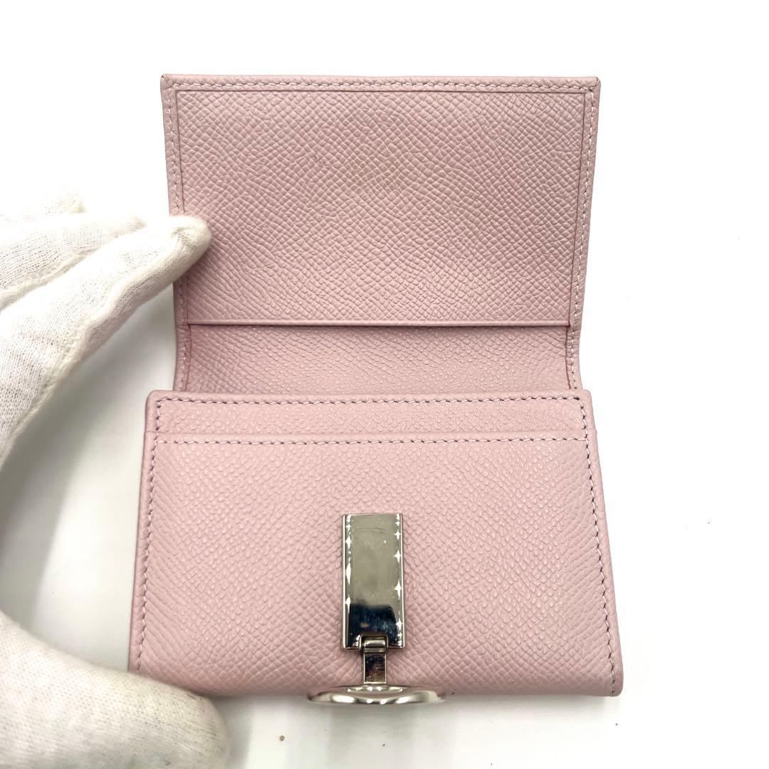 【極美品】ブルガリ 名刺入れ ビーゼロワン ロゴクリップ レザー ピンク