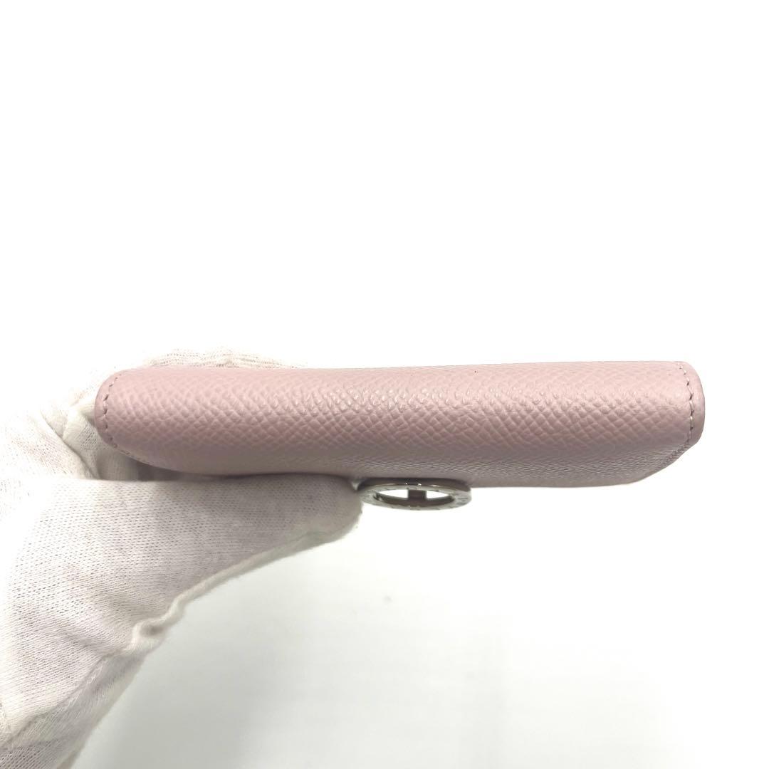 【極美品】ブルガリ 名刺入れ ビーゼロワン ロゴクリップ レザー ピンク