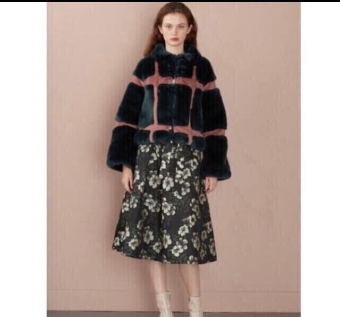 furfur エコファーチェック柄コート