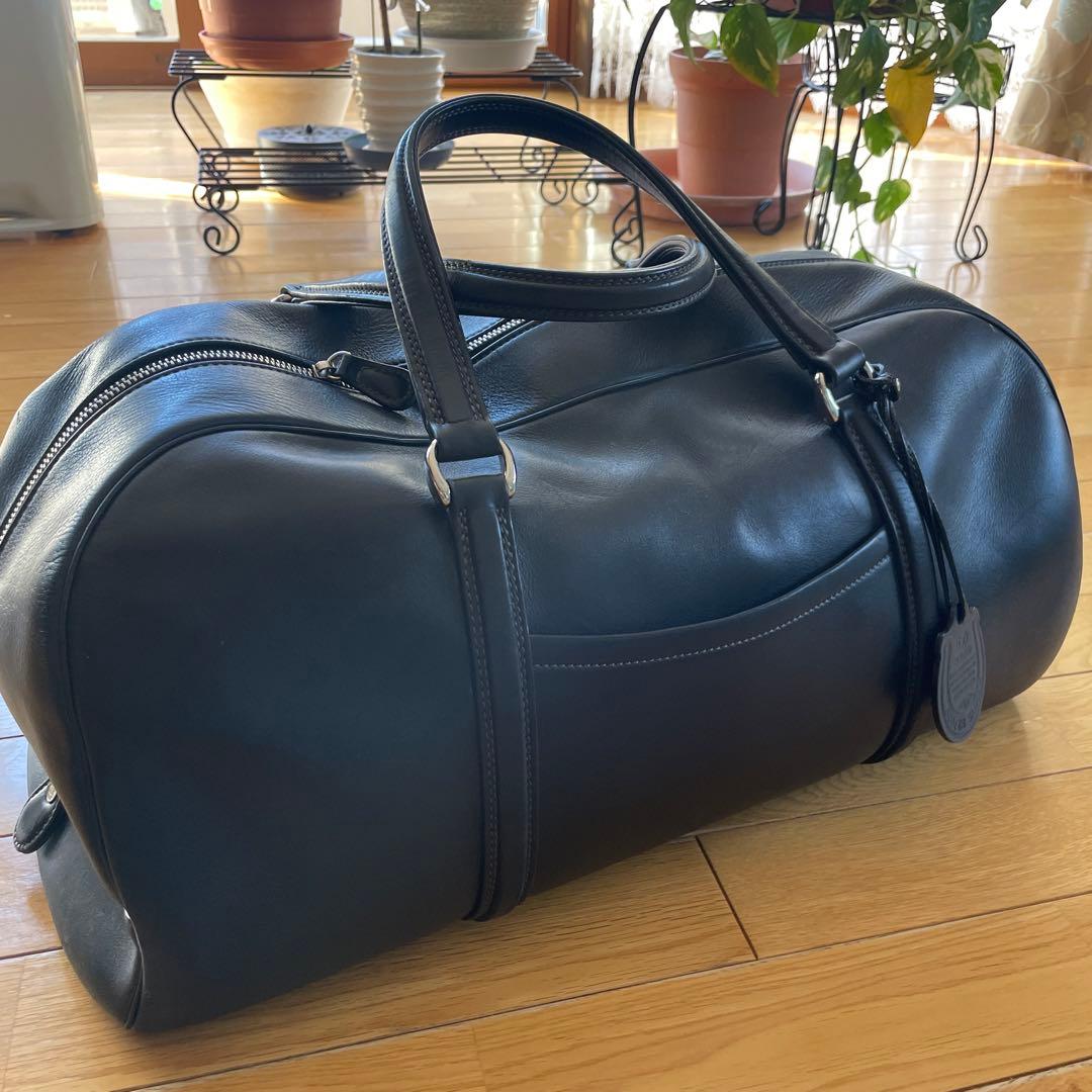 ソメスサドル　ブラックレザードラムバッグ