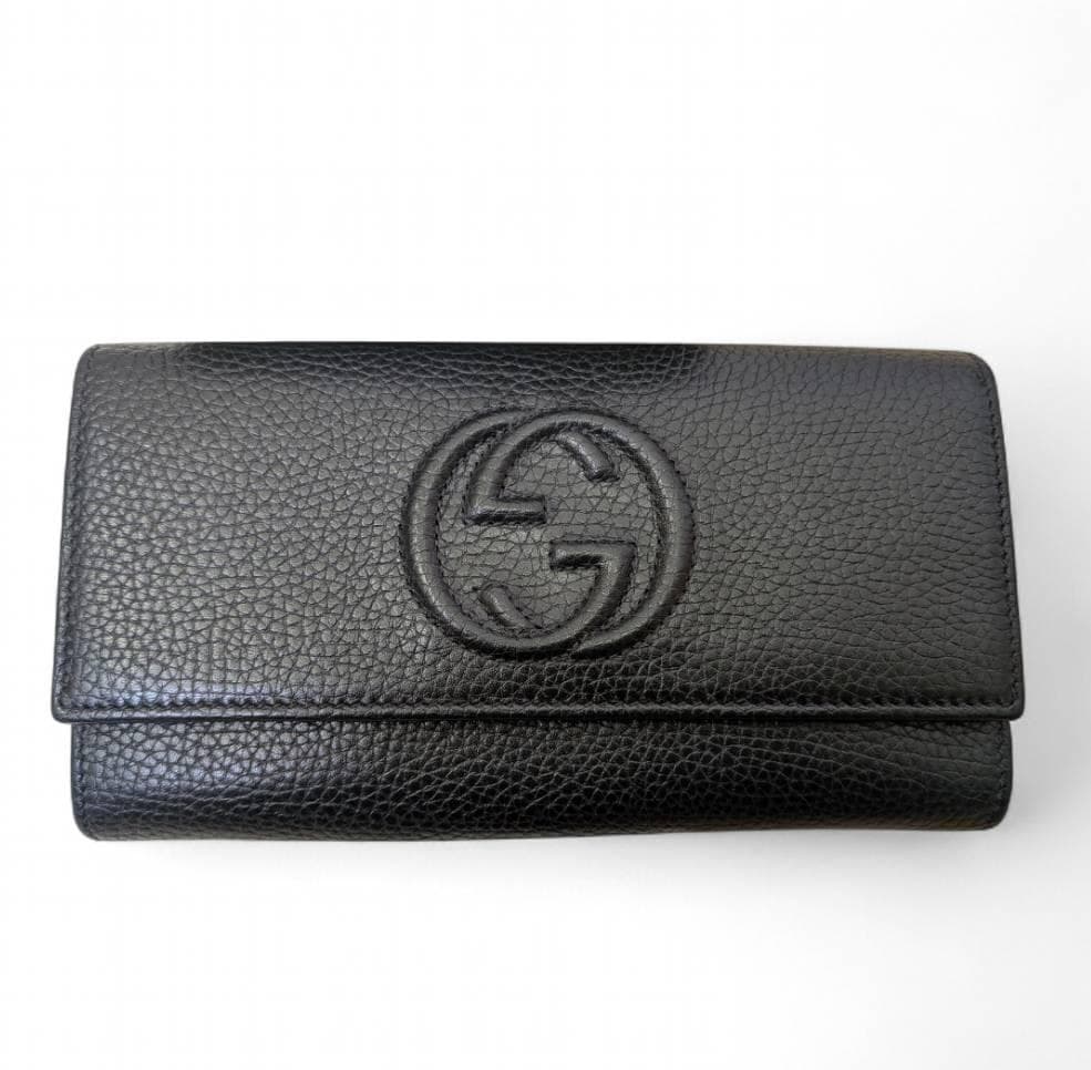【極美品】GUCCI グッチ ソーホー 長財布 ブラック 箱 袋付
