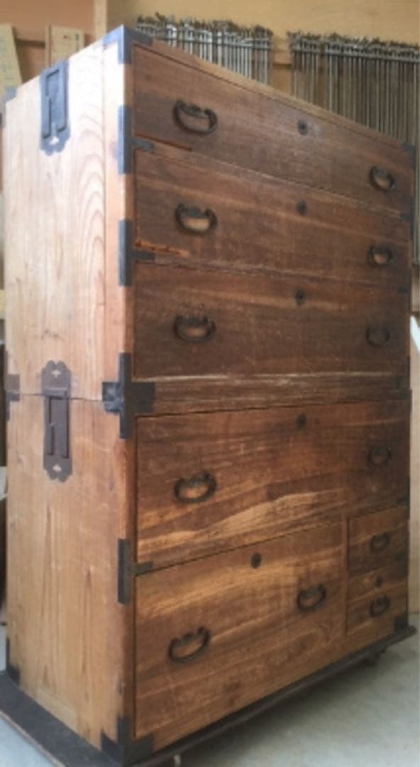 木製箪笥　カビあり　剥がれあり