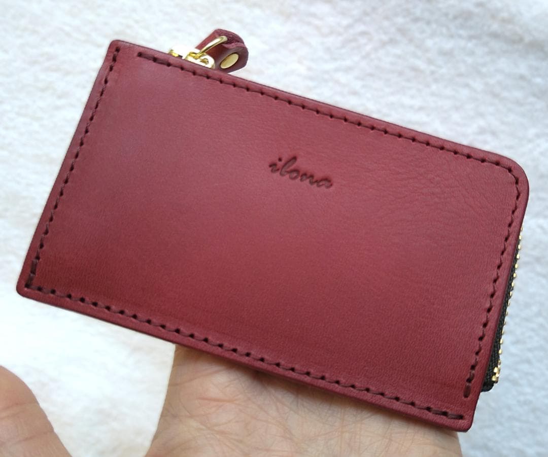 未使用品 bona イボーナ L-zipミニモ・ウォレット 限定色「プラム」