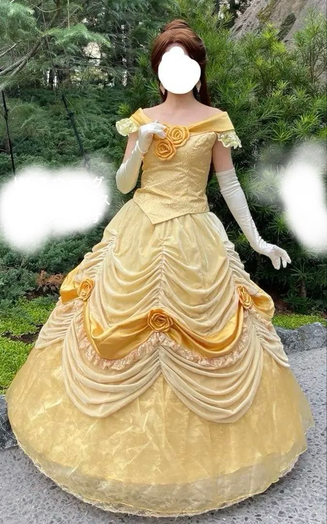美女と野獣 ベル 黄ベル ドレス ウィッグ パニエ ピアス 手袋 フルセット